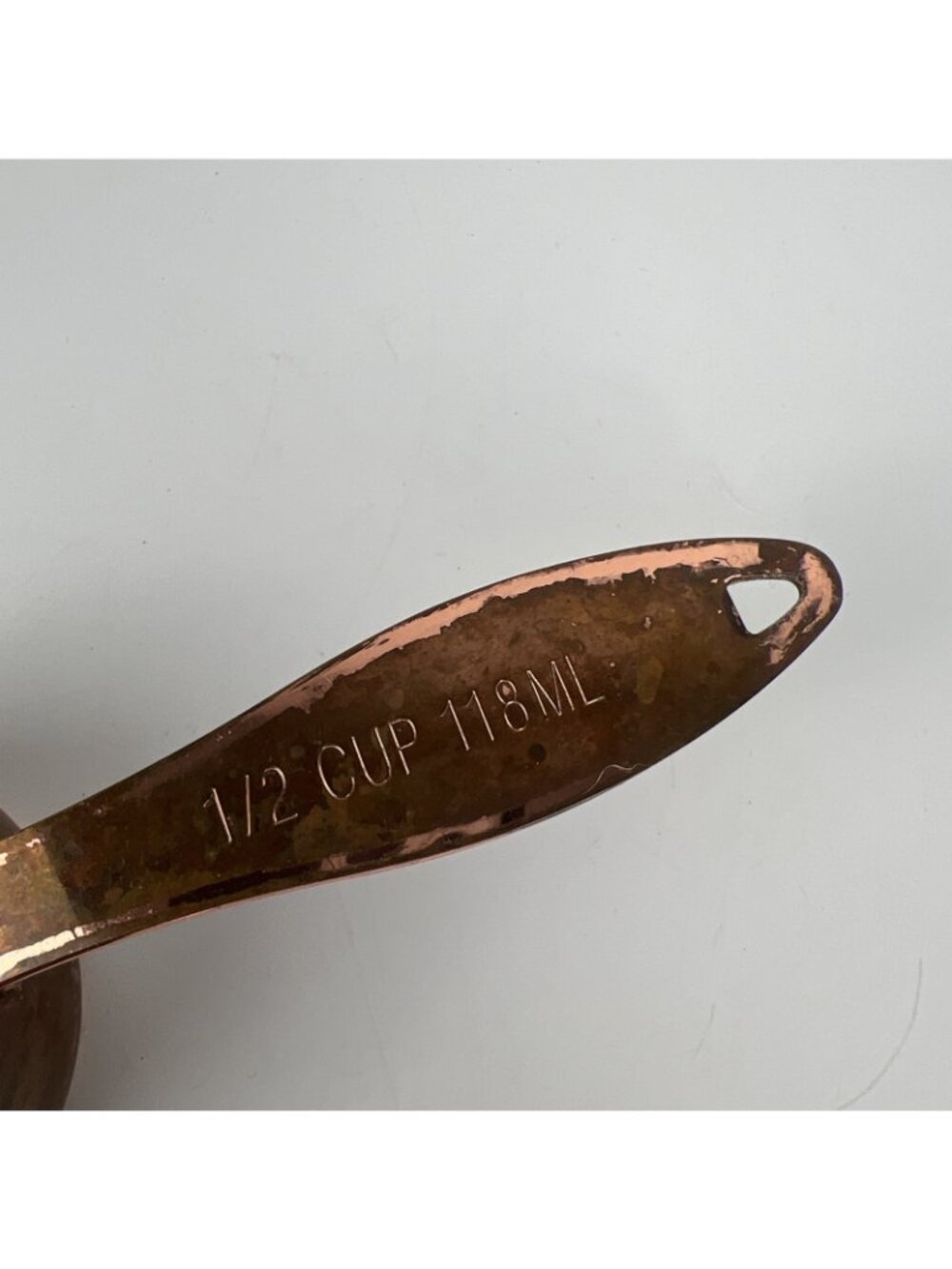 Vintage Copper Plated Measuring Cup Set 1/4 1/3 1/2 & 1 Cup - Picture 4 of 7